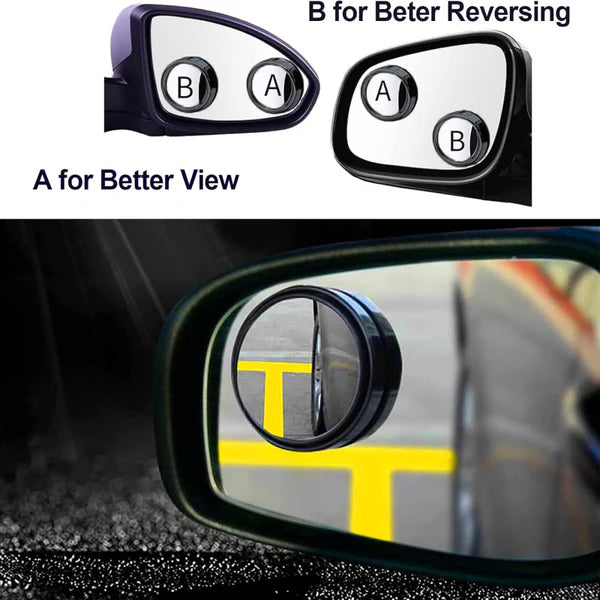 2 PCs rotatable Car Round Mirror Original Glass Rear view Blind spot Side Mirror rotatable lens