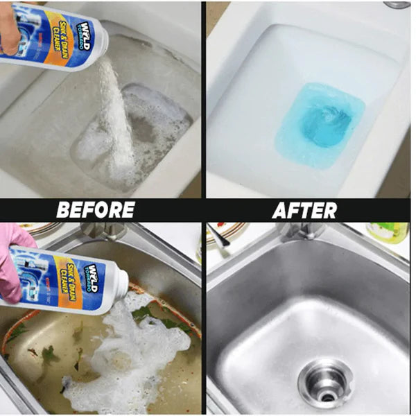 Powerful Toilet & Sink Clog Remover Drain Cleaner Powder