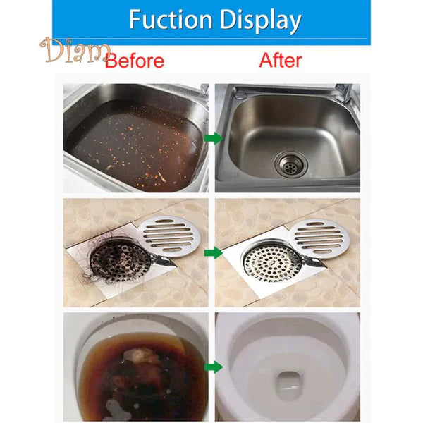 Powerful Toilet & Sink Clog Remover Drain Cleaner Powder