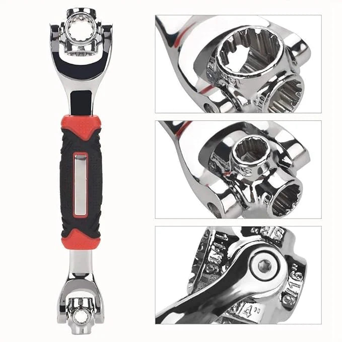 🔧 8-in-1 Universal Socket Wrench – 360° Rotating Tool
