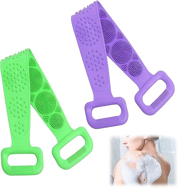 Silicone Back Scrubber Bath Belts – Double-Sided Exfoliating Body Scrubbers