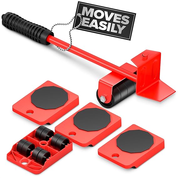Heavy Furniture Moving Tool (5 In 1) Slider Remover Rolling Wheels