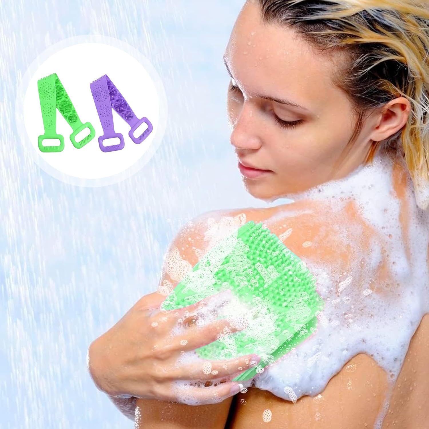 Silicone Back Scrubber Bath Belts – Double-Sided Exfoliating Body Scrubbers