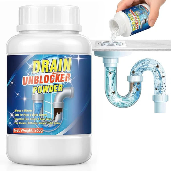 Powerful Toilet & Sink Clog Remover Drain Cleaner Powder