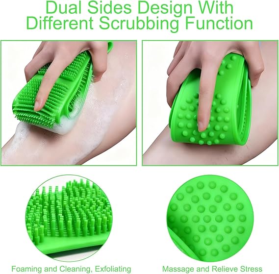 Silicone Back Scrubber Bath Belts – Double-Sided Exfoliating Body Scrubbers