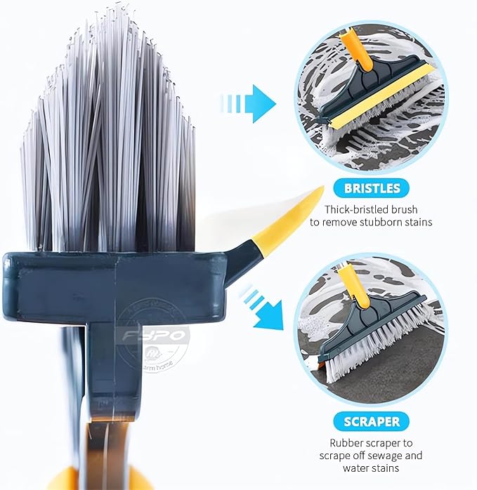 2 In 1 Floor Cleaning Brush Bathroom Tile Windows Floor Cleaning Brush With 120° Rotatable Head
