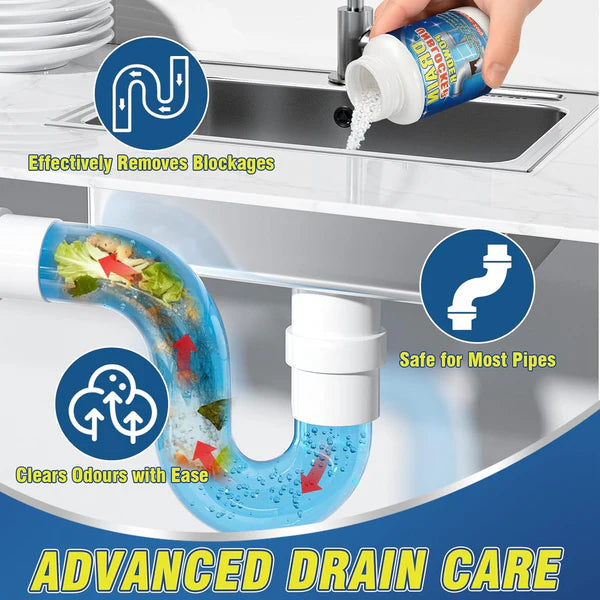 Powerful Toilet & Sink Clog Remover Drain Cleaner Powder
