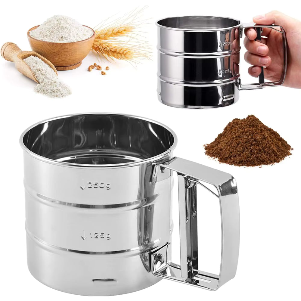 Flour Sifter, Stainless Steel Sifter for Baking